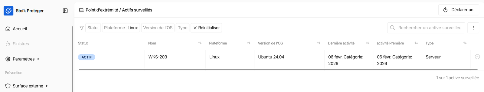 Serveur Ubuntu sous protection EDR