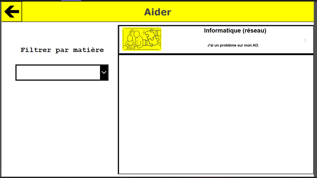 Interface de proposition d'aide