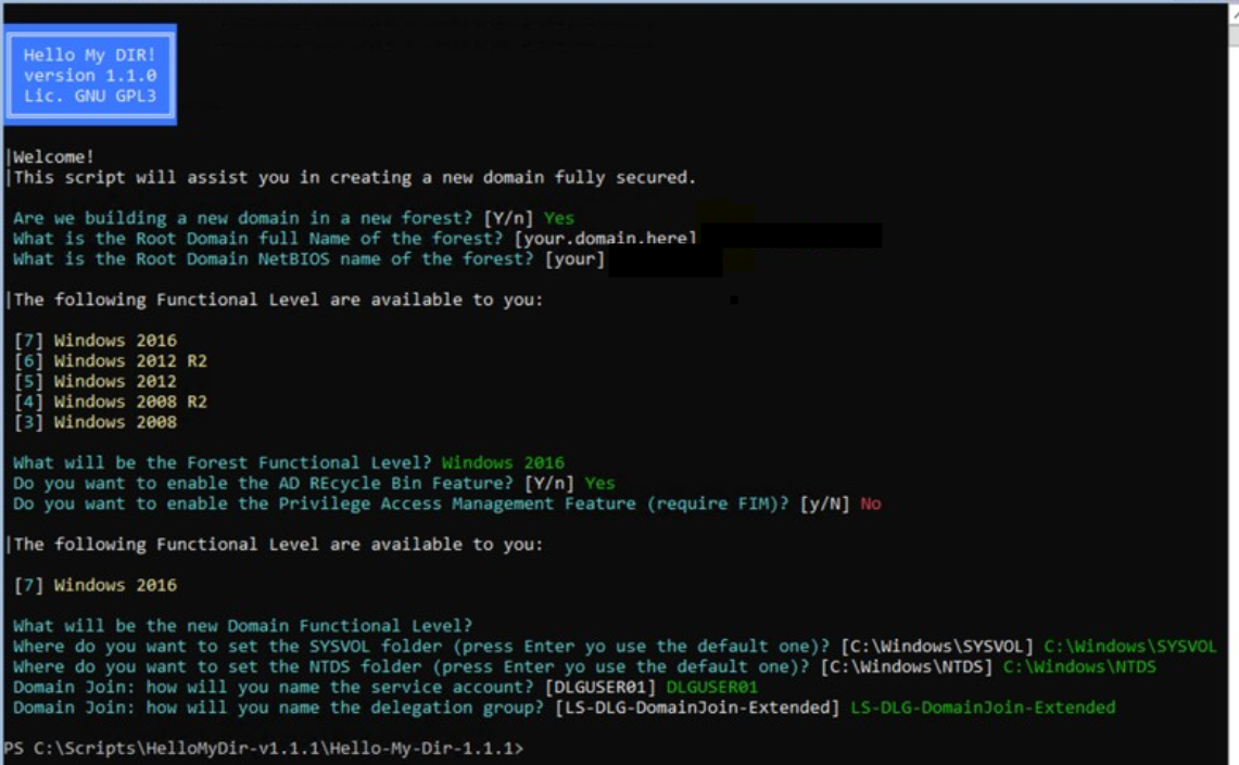 Configuration initiale via PowerShell