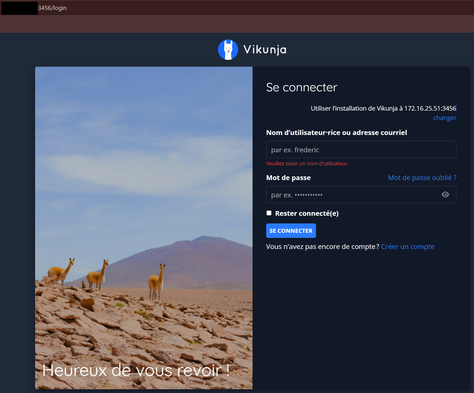 Interface Web Vikunja